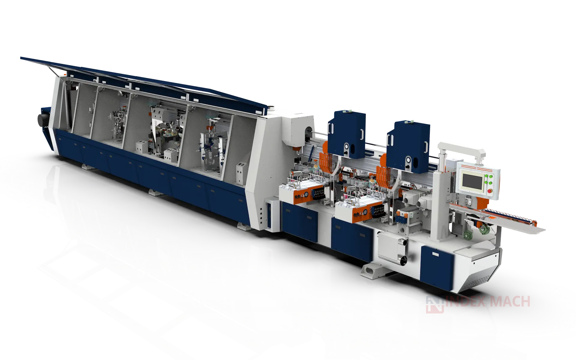 IndexMACH wooden door machining and pressing line installed at a door factory in Mumbai, India