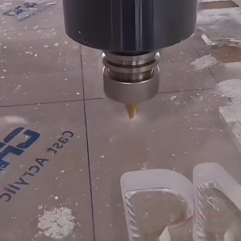 ATC CNC router cutting an acrylic sheet on a 4x8 vacuum table