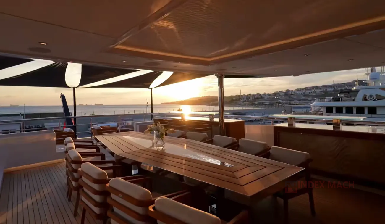 Woodworking CNC router cutting yacht-deck and outdoor furniture parts