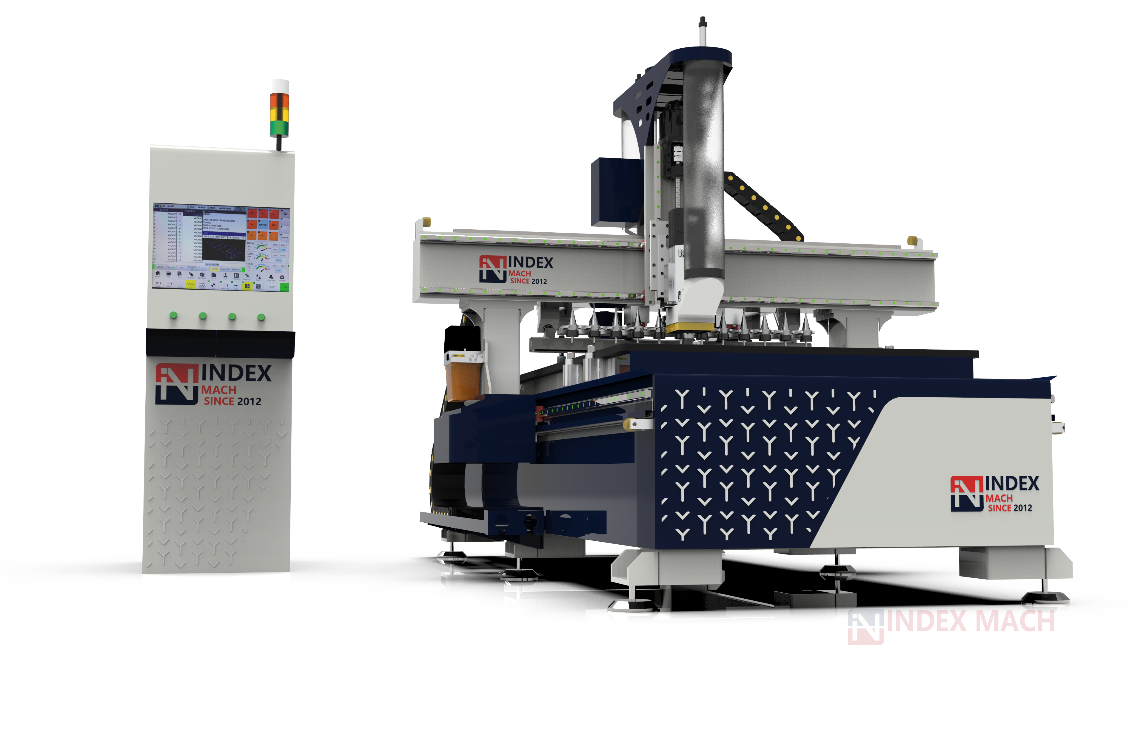 IMCR-CB1325 4x8 ft Woodworking CNC Router with Zoned Vacuum Bed - Left Side View