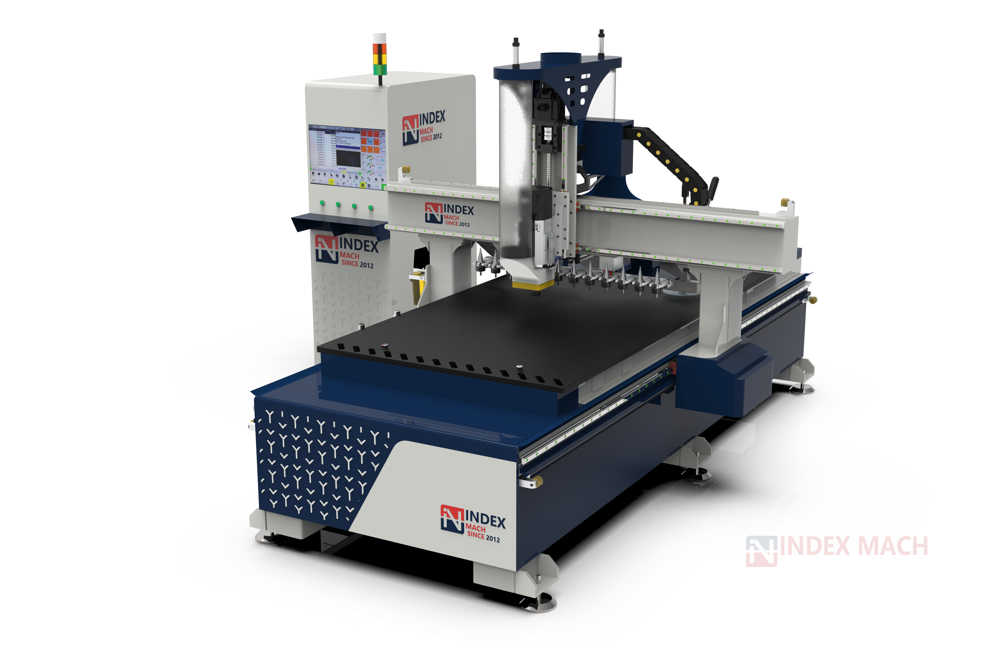 IMCR-CB1325 4x8 ft Cabinet Nesting CNC Router (1300x2500mm) with Automatic Tool Change Spindle - Right Side View