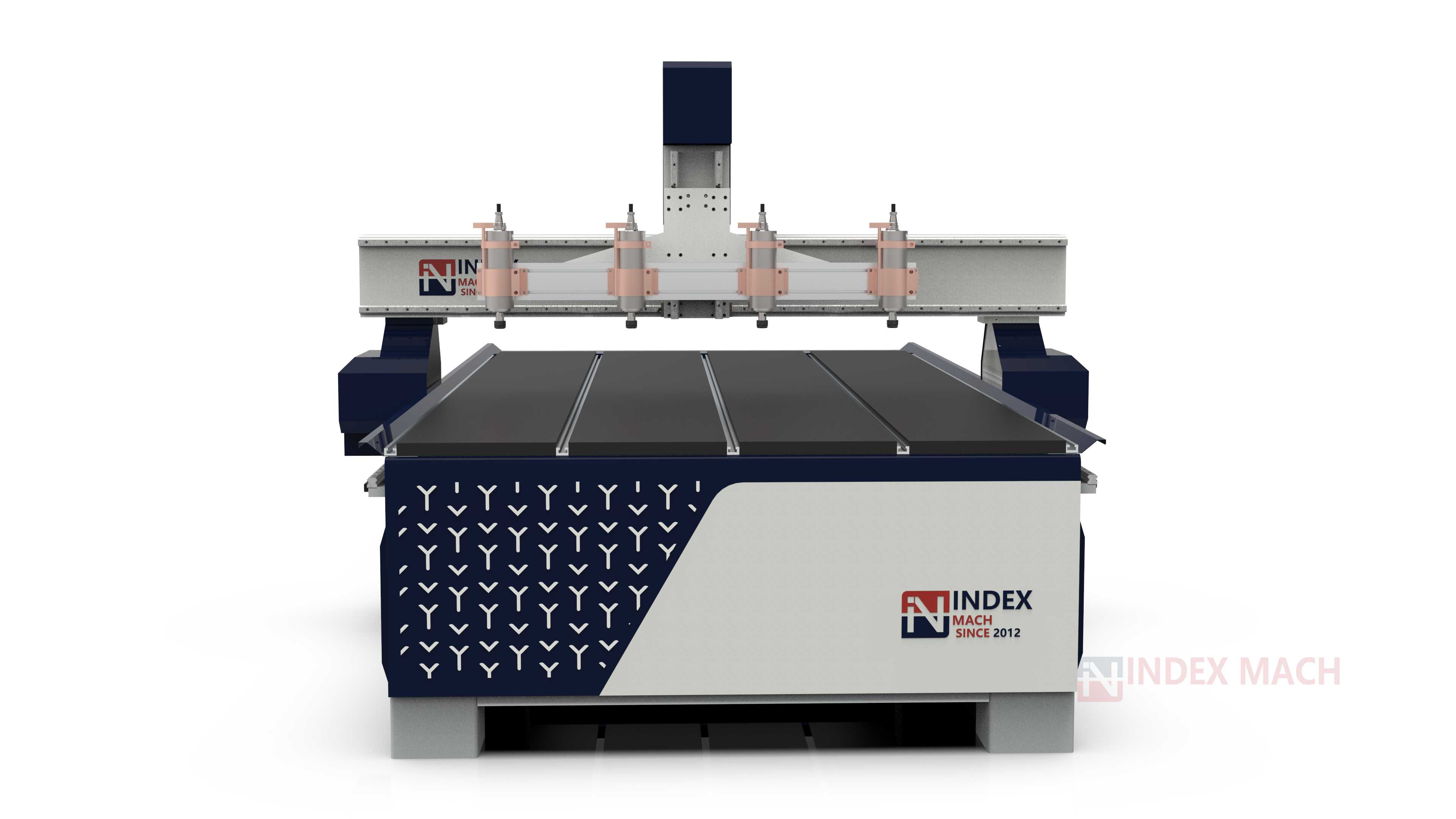 IMCR-MS1325 1325 multi-spindle CNC router (1300×2500 mm / 4×8 ft) — front view