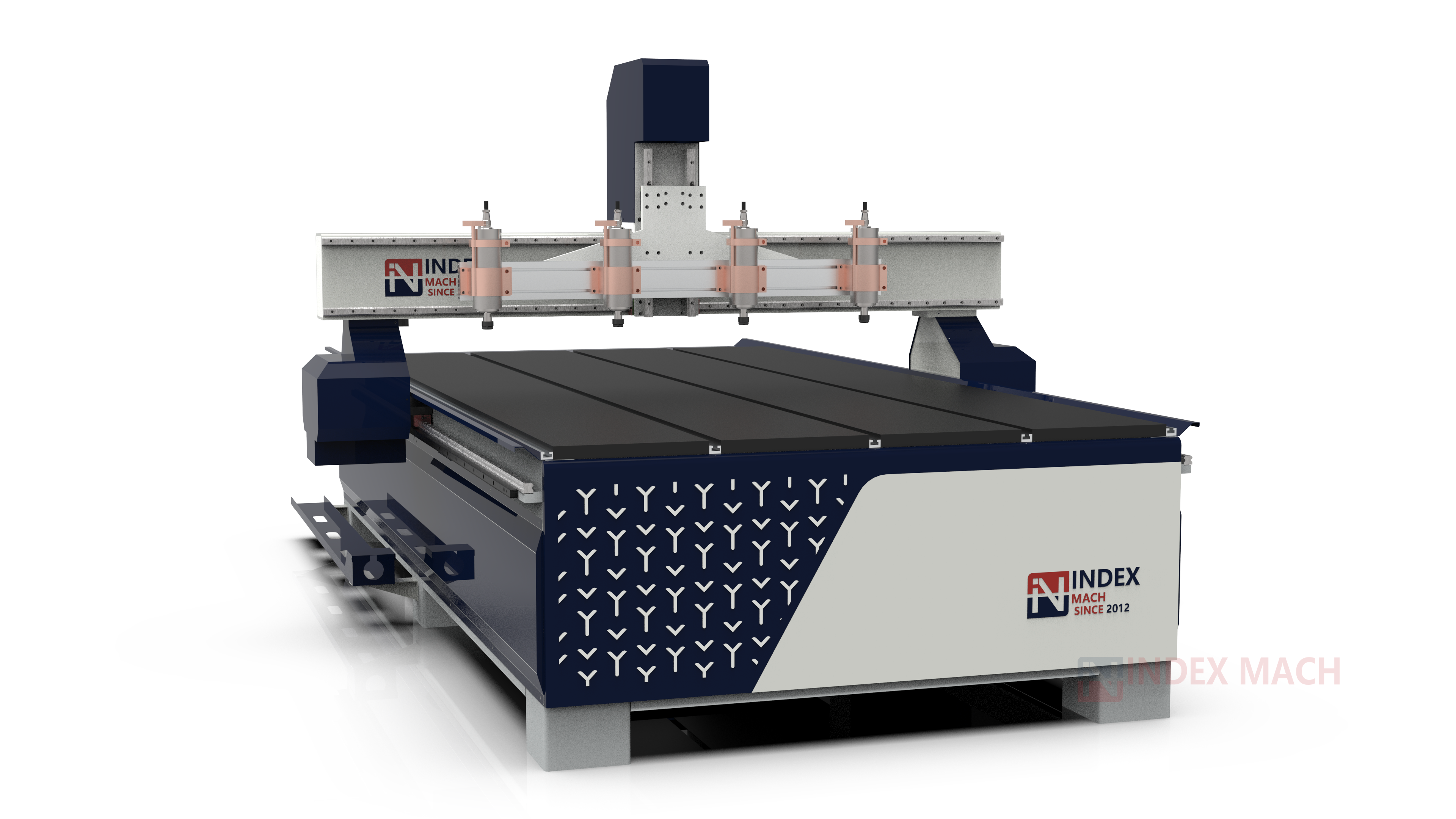 IMCR-MS1325 1325 multi-spindle CNC router (1300×2500 mm / 4×8 ft) — left side view